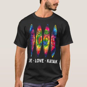 Live Kärlek Kayak Funny Kayaking Enthusiast Boatin T Shirt