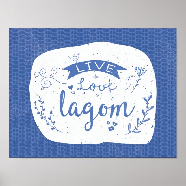 Live Kärlek Lagom - Roligt Svenska Poster (Framsidan)