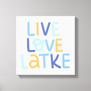 Live Kärlek Latke Hanukkah Design Canvastryck