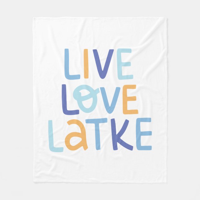Live Kärlek Latke Hanukkah Design Fleecefilt (Framsidan)