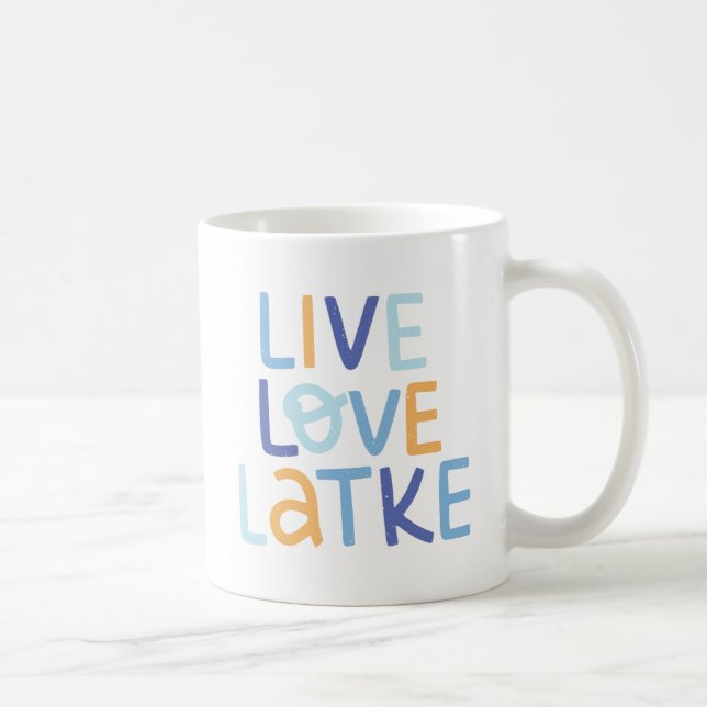 Live Kärlek Latke Hanukkah Design Kaffemugg (Höger)
