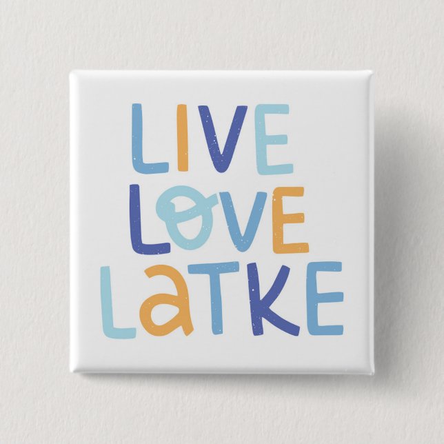 Live Kärlek Latke Hanukkah Design Knapp (Framsida)