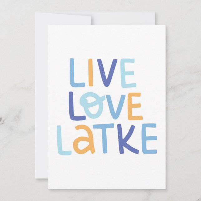Live Kärlek Latke Hanukkah Design Kort (Framsida)