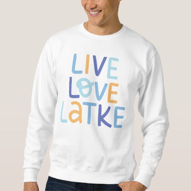 Live Kärlek Latke Hanukkah Design Lång Ärmad Tröja (Framsida)