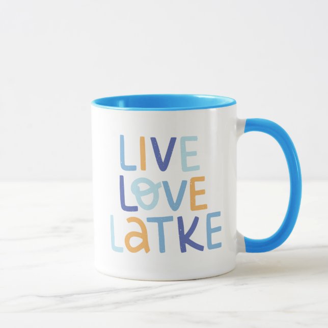 Live Kärlek Latke Hanukkah Design Mugg (Höger)