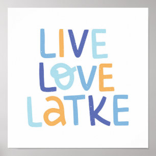 Live Kärlek Latke Hanukkah Design Poster