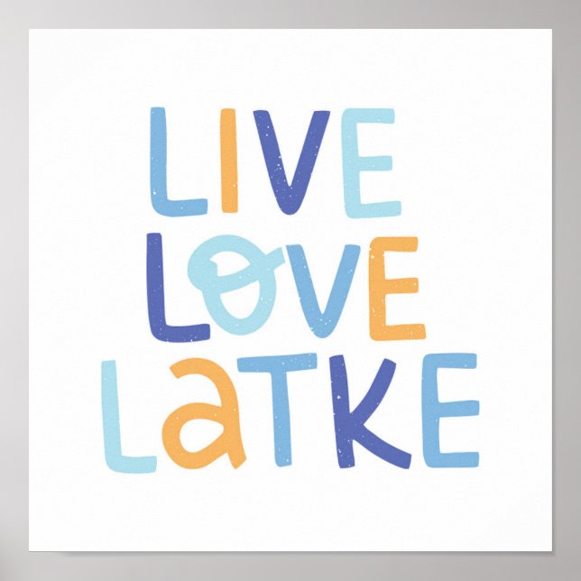Live Kärlek Latke Hanukkah Design Poster (Framsidan)