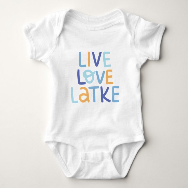 Live Kärlek Latke Hanukkah Design T Shirt (Framsida)