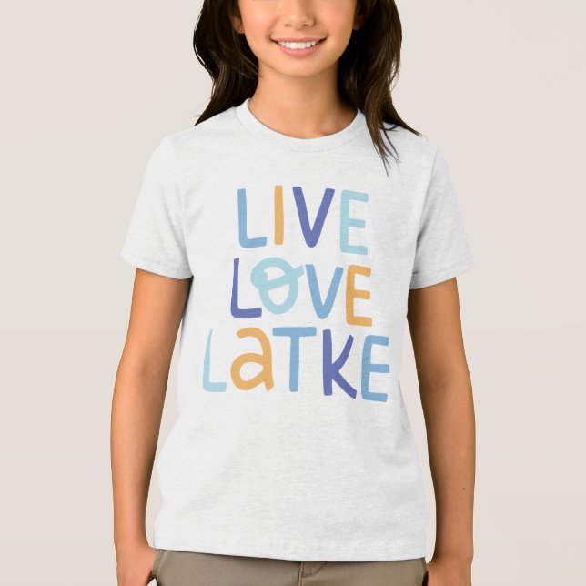 Live Kärlek Latke Hanukkah Design T Shirt (Framsida)