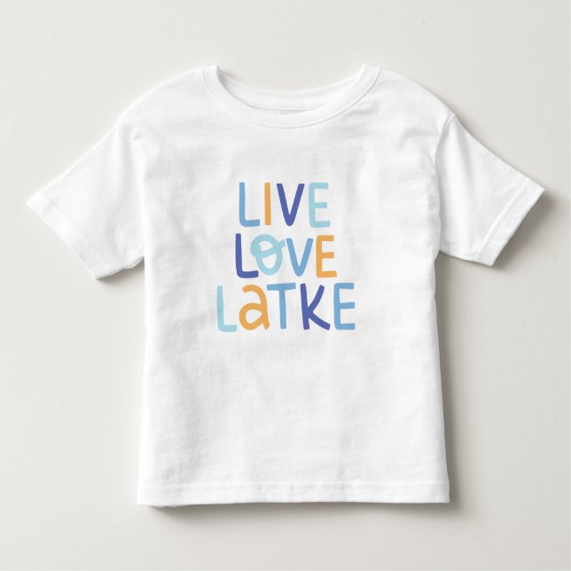 Live Kärlek Latke Hanukkah Design T Shirt (Framsida)