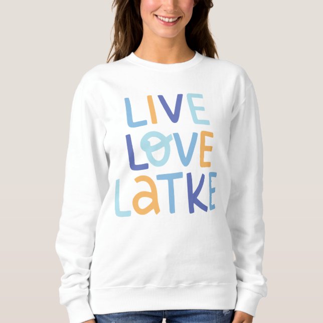 Live Kärlek Latke Hanukkah Design T Shirt (Framsida)