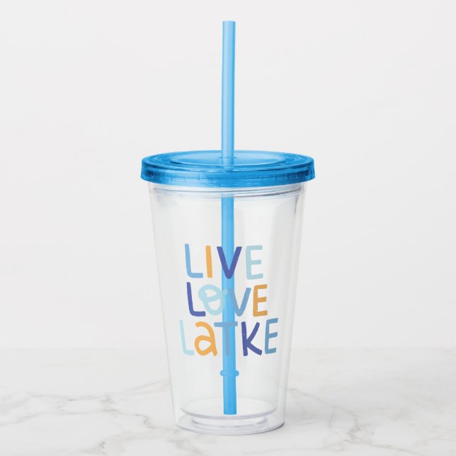 Live Kärlek Latke Hanukkah Design Take Away Mugg (Framsida)