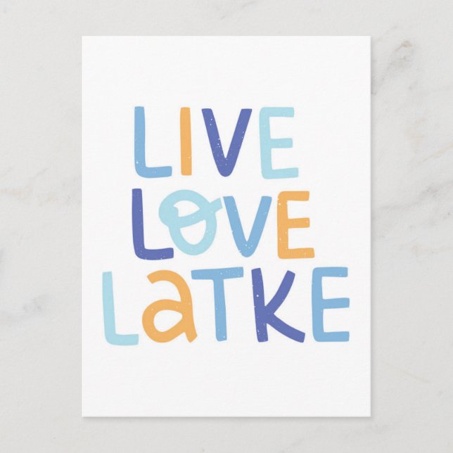 Live Kärlek Latke Hanukkah Design Vykort (Framsida)