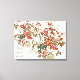 LIve Kärlek Laugh Blommigt Butterfly Wall Art Canvastryck