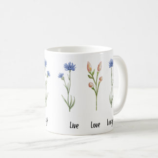 Live Kärlek Laugh Blommigt Ceramic Mugg
