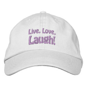 LIVE, KÄRLEK, LAUGH! BRODERAD KEPS