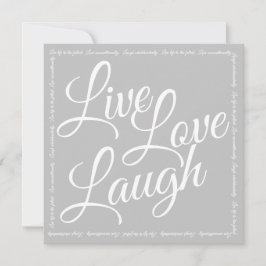 Live Kärlek Laugh Elegant White Script Grått Hälsn