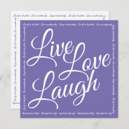 Live Kärlek Laugh Elegant White Script Lila Card