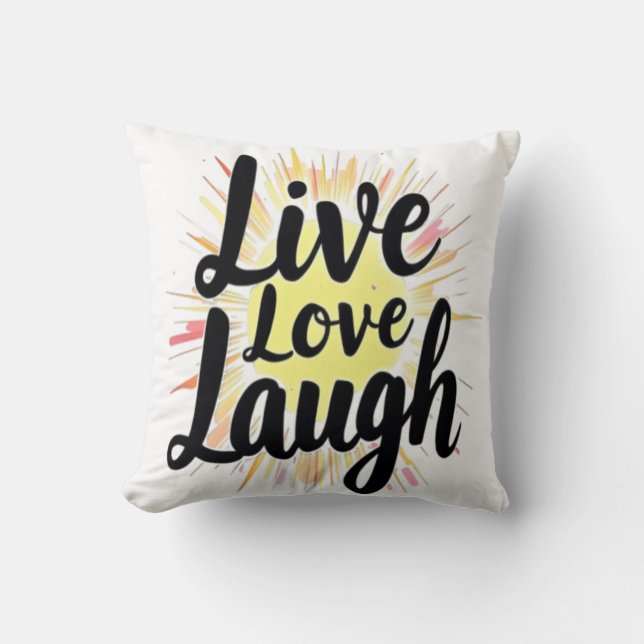 Live Kärlek Laugh Motivational Burs Kudde (Framsida)