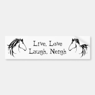 Live Kärlek Laugh Neigh Roligt Quote Bildekal