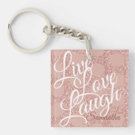 Live Kärlek Laugh Ro Polka Dot Rosa Glitter Namn