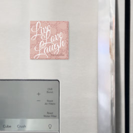 Live Kärlek Laugh Ro Polka Dot Rosa Glitter Namn Magnet