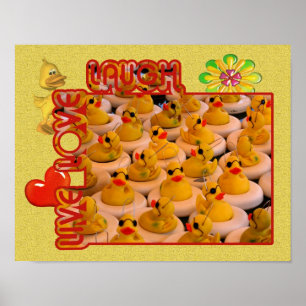 Live Kärlek Laugh Rubber Anka inspirational Poster
