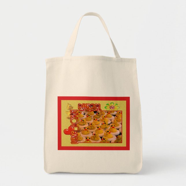 Live Kärlek Laugh Rubber Ankor inspirational Bag Tygkasse (Framsidan)