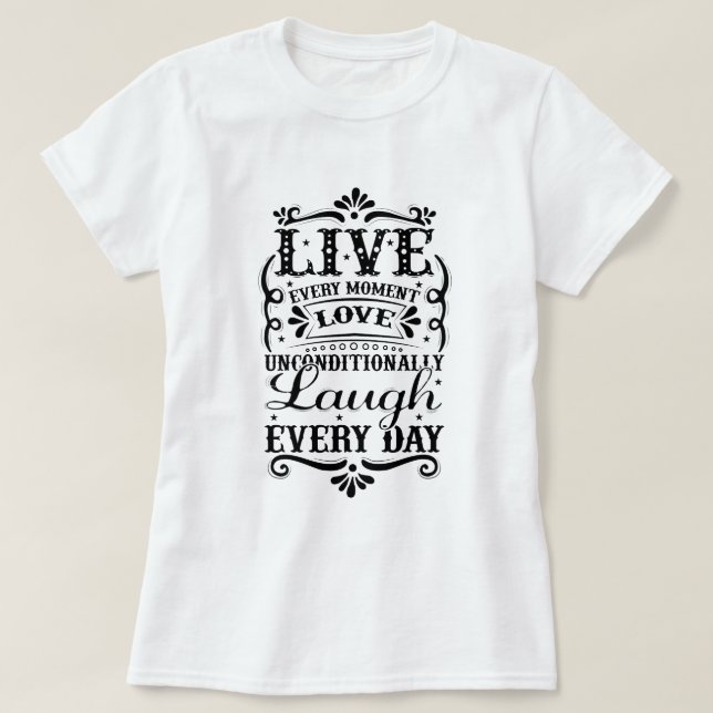 LIVE KÄRLEK LAUGH TRÖJA (Design framsida)