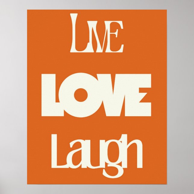 Live Kärlek Laugh Typography | inspirerande Poster (Framsidan)