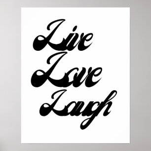 Live Kärlek Laugh Typography inspirerande Poster