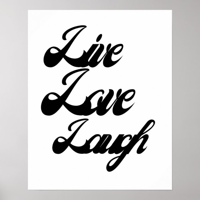 Live Kärlek Laugh Typography| inspirerande Poster (Framsidan)