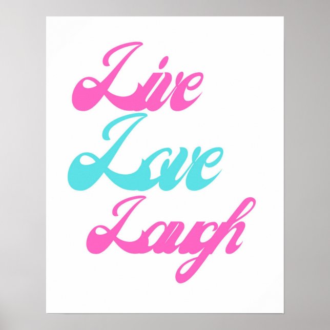 Live Kärlek Laugh Typography| inspirerande Poster (Framsidan)