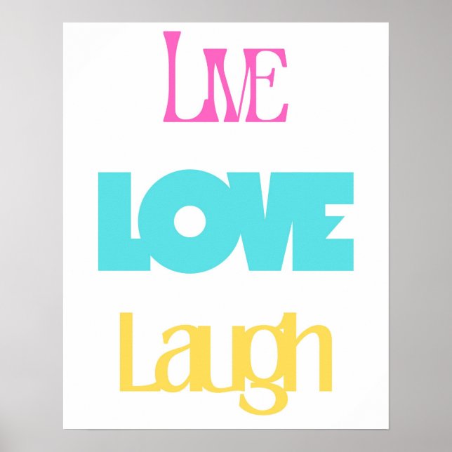Live Kärlek Laugh Typography| inspirerande Poster (Framsidan)