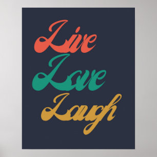 Live Kärlek Laugh Typography inspirerande Poster