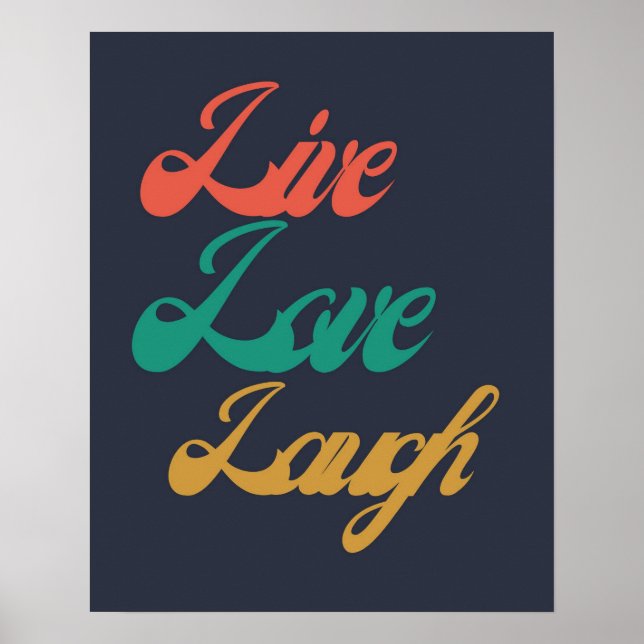 Live Kärlek Laugh Typography| inspirerande Poster (Framsidan)