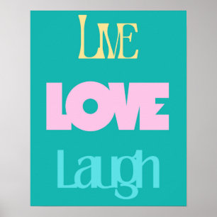 Live Kärlek Laugh Typography Poster inspirerande