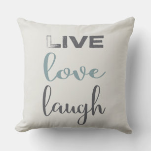 Live Kärlek Laugh Typography Quote Kudde