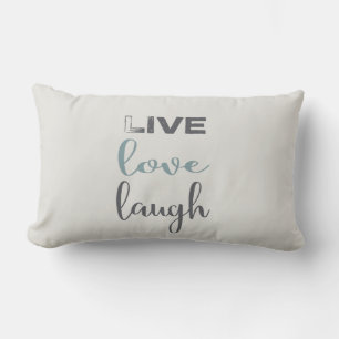 Live Kärlek Laugh Typography Quote Lumbarkudde
