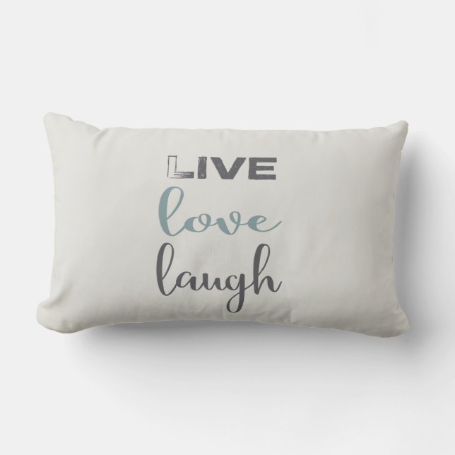 Live Kärlek Laugh Typography Quote Lumbarkudde (Framsida)