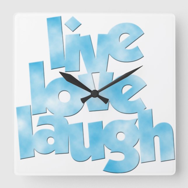 Live Kärlek Laugh - Wall Clock Fyrkantig Klocka (Framsida)