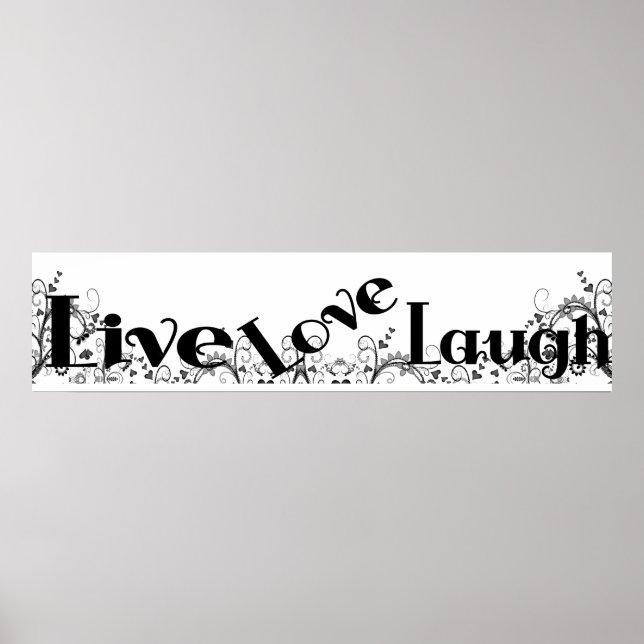 Live Kärlek Laugh Wall Poster Mural Banner stil (Framsidan)