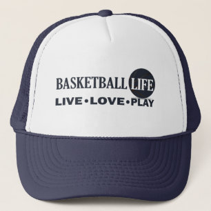 live kärlek leker basketbolllivet med blå boll keps