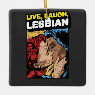 Live Kärlek Lesbisk Julgransprydnad Keramik