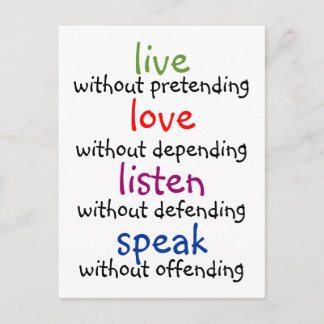 live, kärlek, lyssna, tala vykort