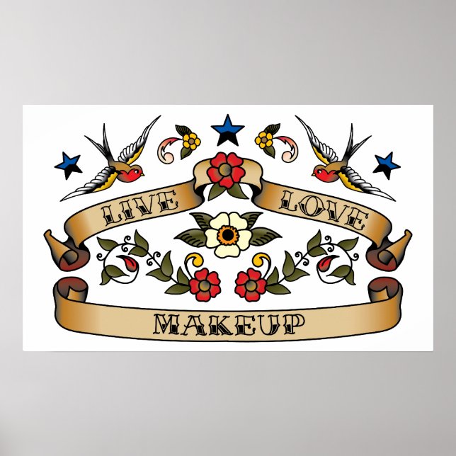 Live Kärlek Makeup Poster (Framsidan)