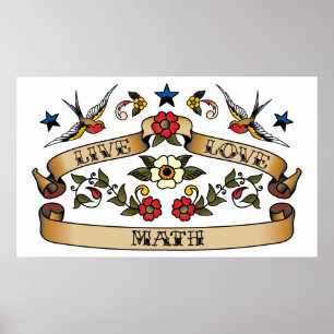 Live Kärlek Math Poster