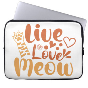 Live Kärlek Meow Laptop Fodral