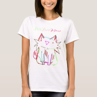 Live Kärlek Meow T Shirt