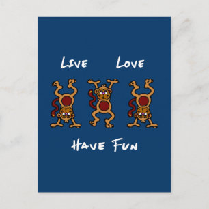 Live Kärlek Monkey Vykort